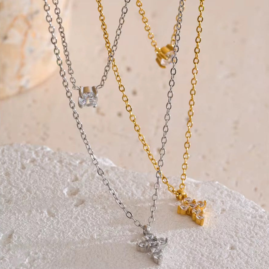 Cross Layered Necklace