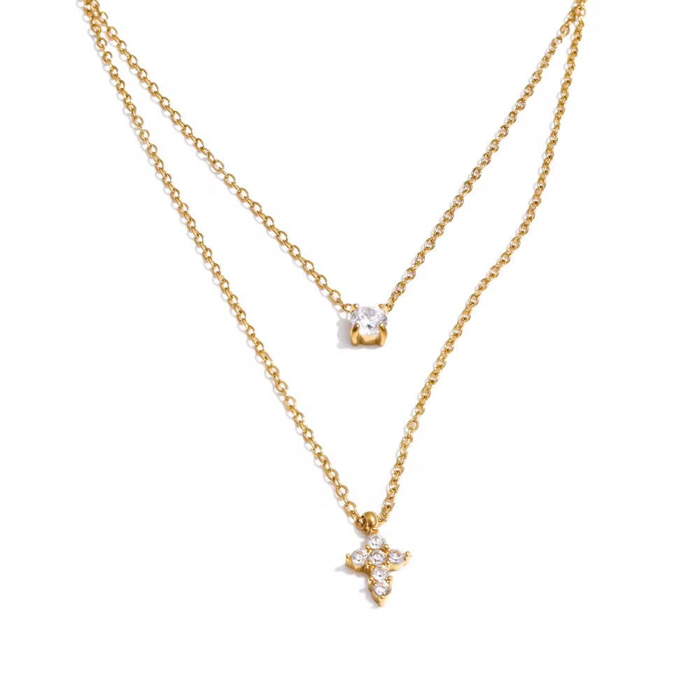 Cross Layered Necklace